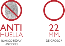 Antihuella en blanco seda y colores + 22mm. de grosor